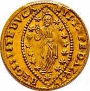 Italy Zecchino 1656 A nearly XF example realized approximately $43,000 in a November 2007 Numismatica Ars Classica auction. KM# 254 Venice/ Republic Trade Coinage REGISISTE DVC A SIT A PE D AT QT coin reverse Italy Zecchino 1656 A nearly XF example realized approximately $43,000 in a November 2007 Numismatica Ars Classica auction. KM# 254 Venice/ Republic Trade Coinage REGISISTE DVC A SIT A PE D AT QT coin reverse