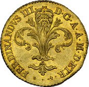 Italy Zecchino Ferdinando III 1821 C# 60 FERDINANDVS III D G A A M D ETR coin obverse Italy Zecchino Ferdinando III 1821 C# 60 FERDINANDVS III D G A A M D ETR coin obverse