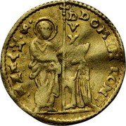 Italy Zecchino Christ in Beaded Ellipse. Domenico Contarini ND KM# 313.3 DOMIN CONT S M VENE(T)(V) DVX coin obverse Italy Zecchino Christ in Beaded Ellipse. Domenico Contarini ND KM# 313.3 DOMIN CONT S M VENE(T)(V) DVX coin obverse