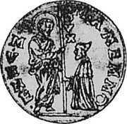 Italy Zecchino Christ in Beaded Ellipse. Marcantonio Memmo ND KM# 56 M A(NT) MEM(M)O S M VENE(T) DVX coin obverse Italy Zecchino Christ in Beaded Ellipse. Marcantonio Memmo ND KM# 56 M A(NT) MEM(M)O S M VENE(T) DVX coin obverse