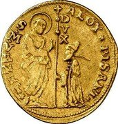 Italy Zecchino Alvise Pisani ND KM# 562 ALOY PISANI S M VENET coin obverse Italy Zecchino Alvise Pisani ND KM# 562 ALOY PISANI S M VENET coin obverse