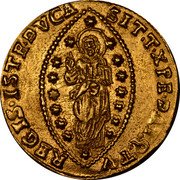 Italy Zecchino Christ in Beaded Ellipse. Francesco Morosini ND KM# 402 SIT T XPE DAT Q TV REGIS ISTE DVCA coin reverse