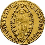 Italy Zecchino Christ in Beaded Ellipse. Alvise Mocenigo III ND KM# 517 SIT T XPE DAT Q TV REGIS ISTE DVCA coin reverse Italy Zecchino Christ in Beaded Ellipse. Alvise Mocenigo III ND KM# 517 SIT T XPE DAT Q TV REGIS ISTE DVCA coin reverse