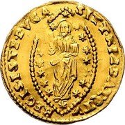 Italy Zecchino Christ in Beaded Ellipse. Domenico Contarini ND KM# 313.2 SIT T XPE DAT Q TV REGIS ISTE DVCA coin reverse Italy Zecchino Christ in Beaded Ellipse. Domenico Contarini ND KM# 313.2 SIT T XPE DAT Q TV REGIS ISTE DVCA coin reverse