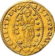 Italy Zecchino Christ in Beaded Ellipse. Carlo Contarini ND KM# 238 SIT T XPE DAT Q TV REGISISTE DVC(A)(T) coin reverse