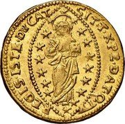 Italy Zecchino Christ in Beaded Ellipse. Antonio Priuli ND KM# 105 SIT T XPE DAT Q TV REGIS ISTE DVCAT coin reverse Italy Zecchino Christ in Beaded Ellipse. Antonio Priuli ND KM# 105 SIT T XPE DAT Q TV REGIS ISTE DVCAT coin reverse