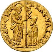 Italy Zecchino Christ in Beaded Ellipse. Bertucci Valier ND R KM# 275 BERT VALER S M VENET DVX coin obverse Italy Zecchino Christ in Beaded Ellipse. Bertucci Valier ND R KM# 275 BERT VALER S M VENET DVX coin obverse