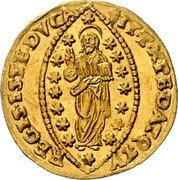 Italy Zecchino Christ in Beaded Ellipse. Bertucci Valier ND R KM# 275 SIT T XPE DAT Q TV REGIS ISTE DVCA coin reverse Italy Zecchino Christ in Beaded Ellipse. Bertucci Valier ND R KM# 275 SIT T XPE DAT Q TV REGIS ISTE DVCA coin reverse