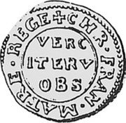 Italy 1/2 Soldo 1638 KM# 5 Vercelli/ Siege Coinage VER ITERV OBS coin reverse