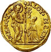 Italy 1/2 Zecchino Alvise Mocenigo IV ND KM# 670 ALOY MCEN S M VENET DVX coin obverse Italy 1/2 Zecchino Alvise Mocenigo IV ND KM# 670 ALOY MCEN S M VENET DVX coin obverse