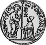 Italy 1/2 Zecchino Marco Foscarini ND KM# 648 M FOSCAREN S M VENET coin obverse Italy 1/2 Zecchino Marco Foscarini ND KM# 648 M FOSCAREN S M VENET coin obverse