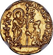 Italy 1/4 Zecchino Alvise Mocenigo IV ND KM# 669 ALO MOCEN S M VEN DVX coin obverse Italy 1/4 Zecchino Alvise Mocenigo IV ND KM# 669 ALO MOCEN S M VEN DVX coin obverse