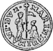 Italy 1/4 Zecchino Marino Grimani ND MB# 303 MARIN GRIMANI. DVX. coin obverse Italy 1/4 Zecchino Marino Grimani ND MB# 303 MARIN GRIMANI. DVX. coin obverse