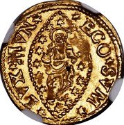 Italy 1/4 Zecchino Alvise Mocenigo IV ND KM# 669 EGO SVM LVX MVN coin reverse Italy 1/4 Zecchino Alvise Mocenigo IV ND KM# 669 EGO SVM LVX MVN coin reverse