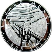 Niue 1 Dollar (Edvard Munch Emotions) EDVARD MUNCH 1863-2013 coin reverse