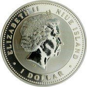 Niue 1 Dollar Year of the Pig. Lucky 2007  Proof ELIZABETH II NIUE ISLAND IRB 1 DOLLAR coin obverse