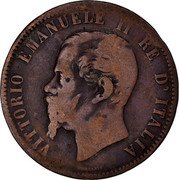 Italy 10 Centesimi Vittorio Emanuele II 1862 KM# 11.2 10 CENTESIMI 1862 coin obverse Italy 10 Centesimi Vittorio Emanuele II 1862 KM# 11.2 10 CENTESIMI 1862 coin obverse