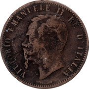 Italy 10 Centesimi Vittorio Emanuele II 1867 H KM# 11.3 VITTORIO EMANUELE II RE D'ITALIA FERRARIS coin obverse Italy 10 Centesimi Vittorio Emanuele II 1867 H KM# 11.3 VITTORIO EMANUELE II RE D'ITALIA FERRARIS coin obverse