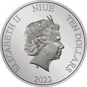Niue Ten Dollars Darth Vader 2022 Proof ELIZABETH II NIUE TEN DOLLARS IRB 2022 coin obverse Niue Ten Dollars Darth Vader 2022 Proof ELIZABETH II NIUE TEN DOLLARS IRB 2022 coin obverse