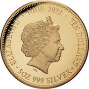 Niue Ten Dollars Puma vs. Bear 2022  Proof ELIZABETH II NIUE 2022 TEN DOLLARS IRB 5 OZ 999 SILVER coin obverse Niue Ten Dollars Puma vs. Bear 2022  Proof ELIZABETH II NIUE 2022 TEN DOLLARS IRB 5 OZ 999 SILVER coin obverse
