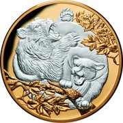 Niue Ten Dollars Puma vs. Bear 2022  Proof  coin reverse Niue Ten Dollars Puma vs. Bear 2022  Proof  coin reverse