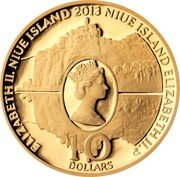 Niue 10 Dollars (Richard Wagner) ELIZABETH II. NIUE ISLAND 2013 NIUE ISLAND ELIZABETH II. CM 10 DOLLARS coin obverse