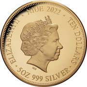 Niue Ten Dollars Shark vs. Crocodile 2022  Proof ELIZABETH II NIUE 2022 TEN DOLLARS IRB 5 OZ 999 SILVER coin obverse Niue Ten Dollars Shark vs. Crocodile 2022  Proof ELIZABETH II NIUE 2022 TEN DOLLARS IRB 5 OZ 999 SILVER coin obverse