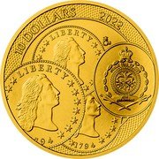 Niue 10 Dollars Thaler 2022 CM Bullion 10 DOLLARS 2022 LIBERTY CM LIBERTY PUBLIC SEAL OF NIUE ATUA NIUE TUKULAGI 794 1794 coin obverse