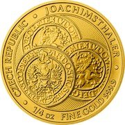 Niue 10 Dollars Thaler 2022 CM Bullion CZECH REPUBLIC JOACHIMSTHALER 1/4 OZ FINE GOLD 999.9 coin reverse