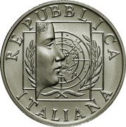 Italy 10 Euro UN 60th anniversary 2005 KM# 268 REPUBBLICA ITALIANA coin obverse Italy 10 Euro UN 60th anniversary 2005 KM# 268 REPUBBLICA ITALIANA coin obverse