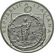 Italy 10 Euro Peace and Freedom Europe 2005 Proof KM# 271 REPUBBLICA ITALIANA PAX AVGVSTI S C U.PERNAZZA coin obverse Italy 10 Euro Peace and Freedom Europe 2005 Proof KM# 271 REPUBBLICA ITALIANA PAX AVGVSTI S C U.PERNAZZA coin obverse