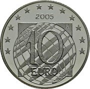 Italy 10 Euro Peace and Freedom Europe 2005 Proof KM# 271 10 EURO R 2005 coin reverse Italy 10 Euro Peace and Freedom Europe 2005 Proof KM# 271 10 EURO R 2005 coin reverse