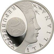 Italy 10 Euro International year of Astronomy 2009 R Proof KM# 316 REPUBBLICA ITALIANA coin obverse