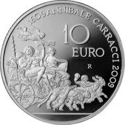 Italy 10 Euro 400th Anniversary of Death of Annibale Carracci 2009 R Proof KM# 318 1609 ANNIBALE CARRACCI 2009 10 EURO R coin reverse