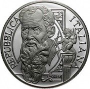 Italy 10 Euro 500th Anniversary of the Birth of Giorgio Vasari 2011 R Proof KM# 342 REPUBBLICA ITALIANA COLANERI coin obverse