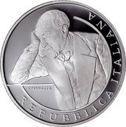 Italy 10 Euro Luigi Pirandello 2013 Proof KM# 363 U. PERNAZZA REPUBBLICA ITALIANA coin obverse