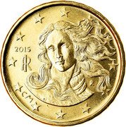 Italy 10 Euro Cent Sculpture by Umberto Boccioni 2015 R KM# 247 CM RI R 2008 coin obverse Italy 10 Euro Cent Sculpture by Umberto Boccioni 2015 R KM# 247 CM RI R 2008 coin obverse
