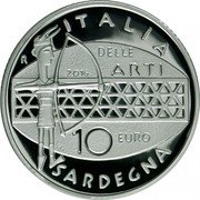 Italy 10 Euro Sardinian Ancient Art 2016 R Proof KM# 399 ITALIA DELLE ARTI R 2016 10 EURO SARDEGNA coin reverse
