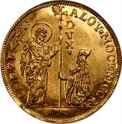Italy 10 Zecchino Alvise Mocenigo IV ND KM# 673.1 ALOY MOCENICO S M VENET DVX coin obverse Italy 10 Zecchino Alvise Mocenigo IV ND KM# 673.1 ALOY MOCENICO S M VENET DVX coin obverse