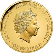 Niue 100 Dollars (Koala) ELIZABETH II NIUE 2022 100 DOLLARS 1 OZ 9999 GOLD coin obverse Niue 100 Dollars (Koala) ELIZABETH II NIUE 2022 100 DOLLARS 1 OZ 9999 GOLD coin obverse