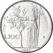 Italy 100 Lira Minerva. Olive Tree 1987 R KM# 96.1 L.100 R 1967 coin reverse Italy 100 Lira Minerva. Olive Tree 1987 R KM# 96.1 L.100 R 1967 coin reverse