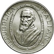 Italy 1000 Lira 400th Anniversary of the Death of Tintoretto 1994 R KM# 169 REPUBBLICA ITALIANA JACOBVS TINCTORETTVS VENETVS PICTOR CELEBERR 1524 - 1994  M.A,CASSOL coin obverse