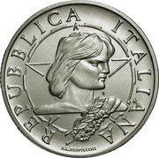 Italy 10000 Lira 50th Anniversary of the Republic 1996 R KM# 179 REPUBBLICA ITALIANA E.L. FRAPICCINI coin obverse Italy 10000 Lira 50th Anniversary of the Republic 1996 R KM# 179 REPUBBLICA ITALIANA E.L. FRAPICCINI coin obverse