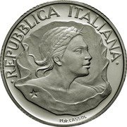 Italy 10000 Lira 200th Anniversary of the Flag 1997 R KM# 188 REPUBBLICA ITALIANA M.A.CASSOL coin obverse Italy 10000 Lira 200th Anniversary of the Flag 1997 R KM# 188 REPUBBLICA ITALIANA M.A.CASSOL coin obverse