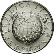 Italy 10000 Lira The Sky and the Peace 2000 R KM# 209 REPVBBLICA ITALIANA 2000 L.CRETARA coin obverse Italy 10000 Lira The Sky and the Peace 2000 R KM# 209 REPVBBLICA ITALIANA 2000 L.CRETARA coin obverse