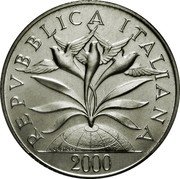 Italy 10000 Lira The Sky and the Peace 2000 R KM# 208 REPVBBLICA ITALIANA L. CRETARA 2000 coin obverse Italy 10000 Lira The Sky and the Peace 2000 R KM# 208 REPVBBLICA ITALIANA L. CRETARA 2000 coin obverse