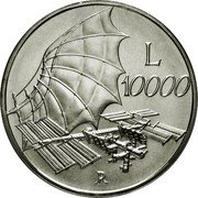 Italy 10000 Lira The Sky and the Peace 2000 R KM# 209 L 10000 R coin reverse Italy 10000 Lira The Sky and the Peace 2000 R KM# 209 L 10000 R coin reverse