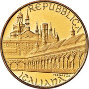 Italy 100000 Lira 600th Anniversary of the Foundation of the Certosa di Pavia 1996 R Proof KM# 224 REPUBBLICA ITALIANA PERNAZZA coin obverse Italy 100000 Lira 600th Anniversary of the Foundation of the Certosa di Pavia 1996 R Proof KM# 224 REPUBBLICA ITALIANA PERNAZZA coin obverse
