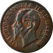 Italy 2 Centesimi Vittorio Emanuele II 1861 M KM# 2.1 VITTORIO EMANUELE II RE D'ITALIA F. coin obverse Italy 2 Centesimi Vittorio Emanuele II 1861 M KM# 2.1 VITTORIO EMANUELE II RE D'ITALIA F. coin obverse