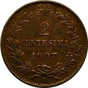 Italy 2 Centesimi Vittorio Emanuele III 1907 R KM# 38 2 CENTESIMI 1908 R coin reverse Italy 2 Centesimi Vittorio Emanuele III 1907 R KM# 38 2 CENTESIMI 1908 R coin reverse